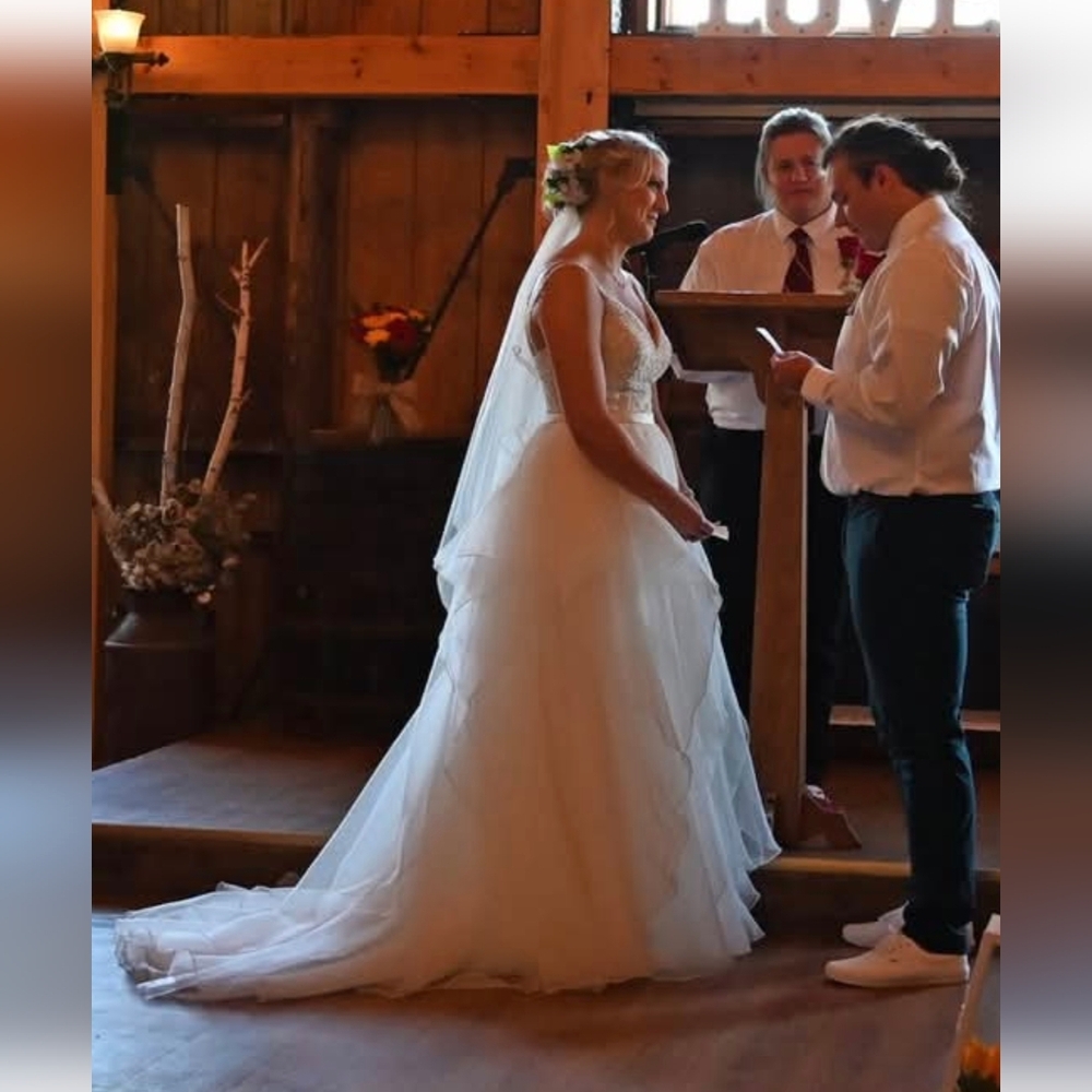 Wedding Dress - A Line With Beaded Bodice - Picture 4 of 5